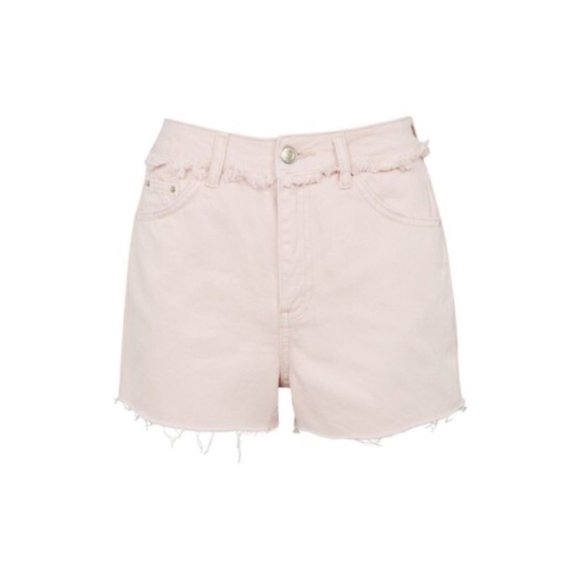 TOPSHOP Raw Waist Cutoff Shorts Blush - Picture 5 of 5
